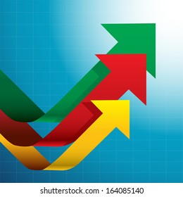 Arrows graph Blue background 