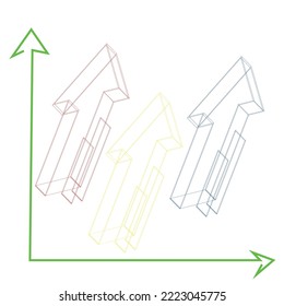 flechas en el gráfico. Negocios.