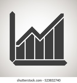 Arrows graph icons. Image chart on a gray background. Suitable for design website, app, logo, UI.