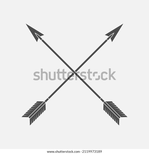 Arrows graphic icon. Crossed arrows\
sign isolated on white background. Vector\
illustration
