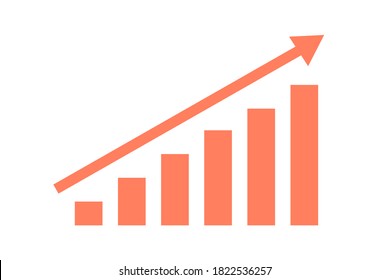 Arrows and graphs. An image that means rising.