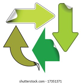 Arrows - Green labels badges and stickers