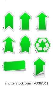 arrows green stickers set