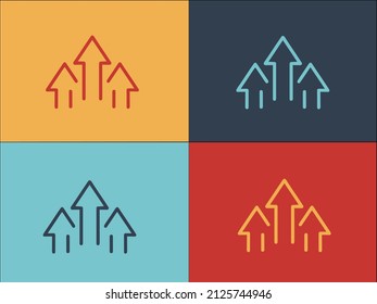 Plantilla de logotipo de crecimiento de flechas, icono plano simple de flecha,arriba,vector