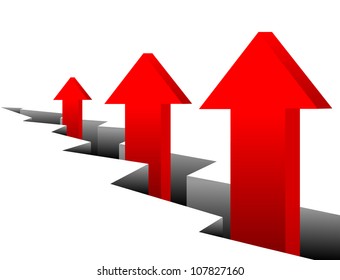 Arrows - growth concept. Vector abstract background.