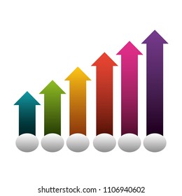 arrows growth isolated icons
