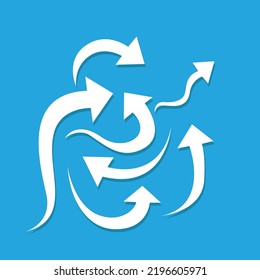 Flechas para el icono de crecimiento, subida, bajada y dirección Vector.