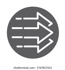 arrows guide direction position block style icon vector illustration