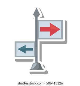 arrows guide way isolated icon vector illustration design