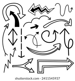 conjunto de vectores abstracto de doodle dibujado a mano, adecuado para elementos de diseño gráfico