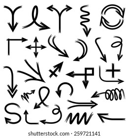 arrows, hand drawn arrows set 