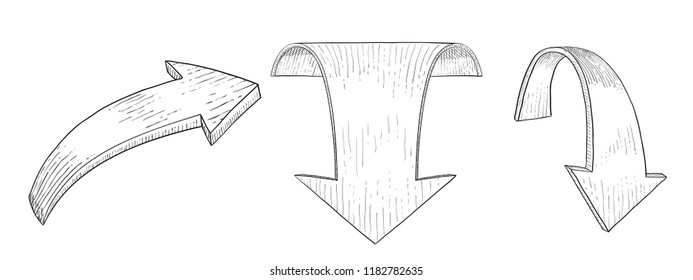 Arrows. Hand drawn sketch. Vector illustration isolated on white background