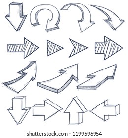 Arrows. Hand drawn sketch. Vector illustration isolated on white background