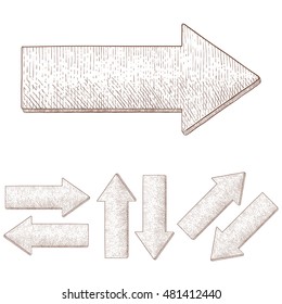 Arrows. Hand drawn sketch. Vector illustration isolated on white background