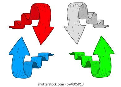 Arrows. Hand drawn sketch. Vector illustration isolated on white background