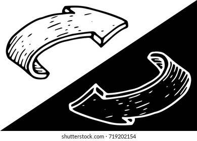 Arrows. Hand drawn sketch. Vector illustration