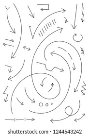 arrows hand drawn, stroke arrows freestyle vector