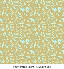 Arrows. Hand drawn vector pattern. Brush illustration for poster, textile, card, banner, marketing, billboard.