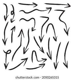 Arrows hand made with brush vector
