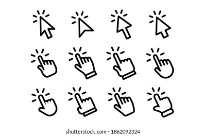 Arrows Hands Clicking Icon Collection Vector Stock Vector (Royalty Free ...