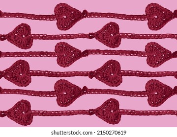 Arrows heart crochet love pattern texture