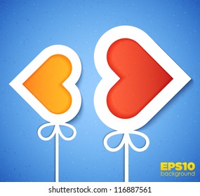 Arrows from hearts applique background. Vector illustration for your design.