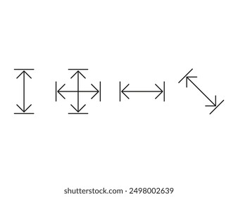 Arrows, height, width, dimensions icon. Vector illustration.