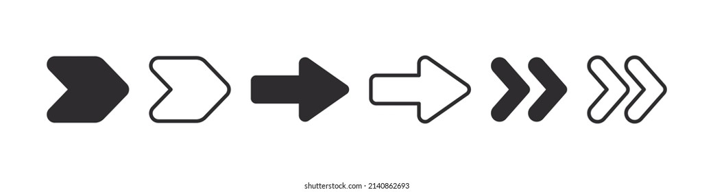 Arrows. High quality arrows. Modern simple flat and linear arrows. Vector images