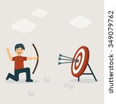 Arrows hitting the center of target. Business and Financial concept illustration.