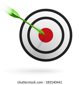 Arrows hitting the center of the target - success business concept