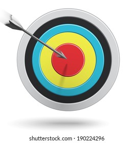 Arrows hitting the center of the target - success business concept