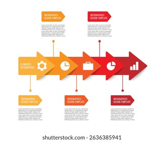 Arrows horizontal infographic template for business and marketing presentations. Data visualization, step by step instructions