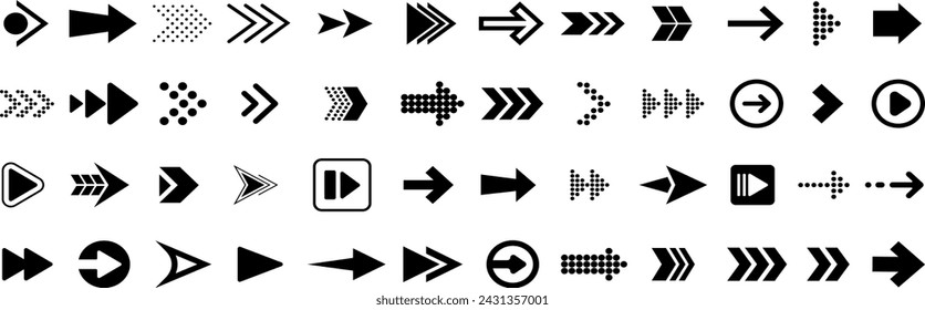 Arrows icon. Big set of vector flat arrows. Arrow icon. Arrow vector collection. Arrow. Cursor. 