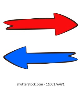 Arrows, icon, children's drawing style.