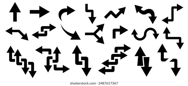 Arrows icon collection.Arrows symbols set.