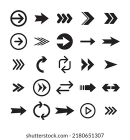 Arrows icon collections. Set of arrow vectors. Arrowheads shapes.