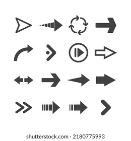 Arrows icon collections. Set of arrow vectors. Arrowheads shapes.