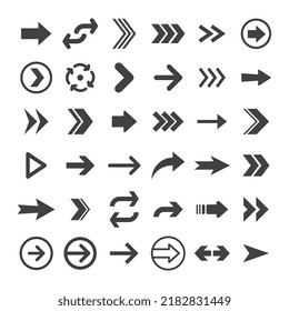 Arrows icon collections. Set of arrow vectors. Arrowheads shapes.
