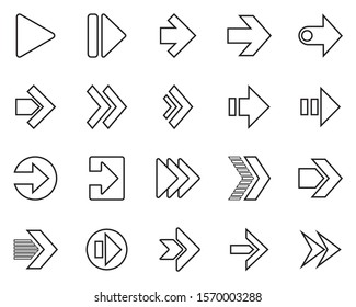 Arrows Icon Design Vector Thin Outline Style