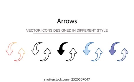 Arrows icon design with white background stock illustration
