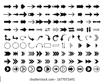 Arrows icon drawing element. Arrows set. Arrow icon. Arrow vector collection. Arrow. Cursor. Modern simple arrows. Vector illustration