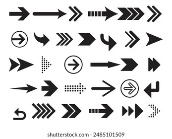 Arrows icon drawing element Arrows set Arrow icon Arrow black colored vector icon