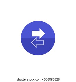 Arrows icon in flat color circle style. Communication data traffic