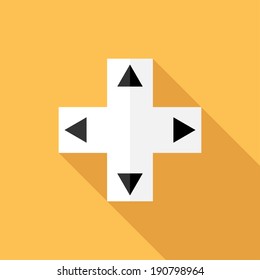 Arrows icon. Flat design style modern vector illustration. Isolated on stylish color background. Flat long shadow icon. Elements in flat design.