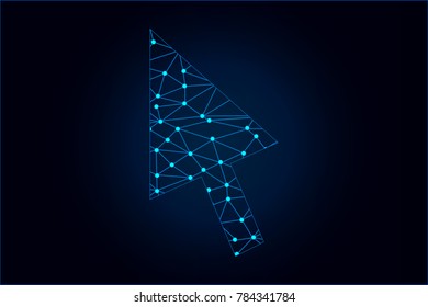 Arrows icon - With glowing point and lines scales on the dark gradient background. Vector Illustration eps10