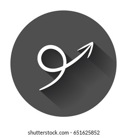 Arrows icon. Hand drawn vector illustration with long shadow.