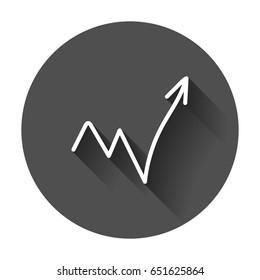 Arrows icon. Hand drawn vector illustration with long shadow.