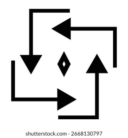 Icono de flechas con gancho establecido