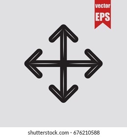 Arrows icon isolated on grey background.Vector illustration.