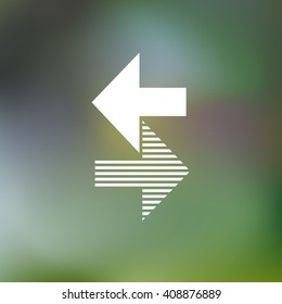 Arrows, icon . The left and right. Vector illustration